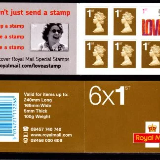 Booklet SA1 Machin Plain with 1st Gold and Love Stamp