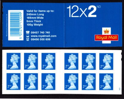 Booklet ME4b Machin Cylinder W3 W1 2nd Blue Walsall